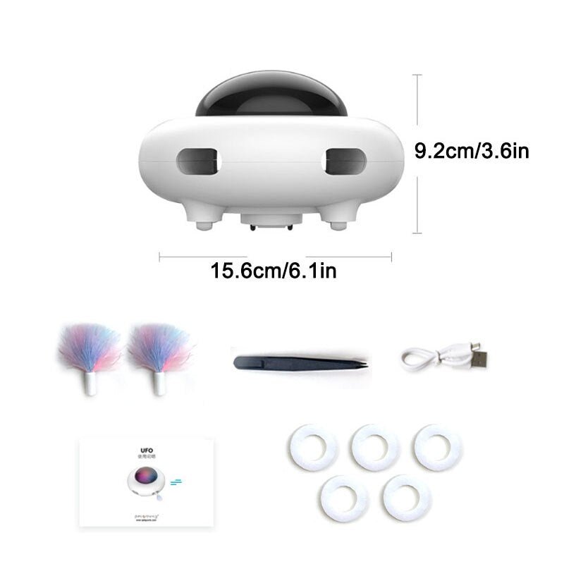Automatic Cat Feather Teaser Toy - Interactive Electric UFO Toy - Firstpetcentral