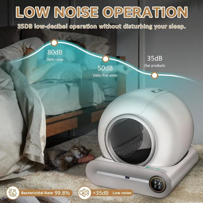 Automatic Cat Litter Box Self Cleaning For Multiple Cats, 65L+9L Robot, 3 Rolls Garbage Bags - Firstpetcentral