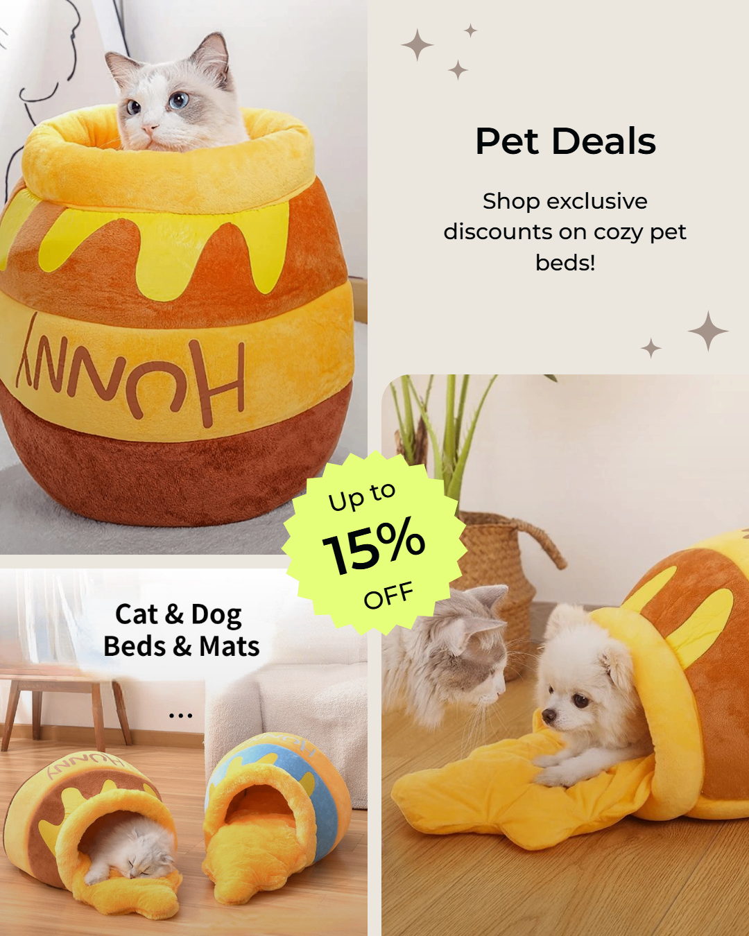 Disney Winnie The Pooh Pet Nest Cartoon Stuffed Cat Beds Dogs Sleepping Mats Winter Warm thicken Canned Honey Pets House Caves