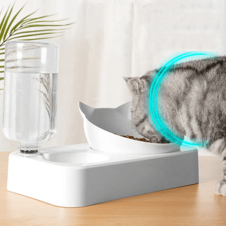 Cat Bowl Double Bowl Dog Bowl To Protect The Cervical Spine Pet Bowl Automatic Waterer Cat Food Bowl Pet Supplies - Firstpetcentral