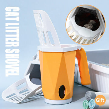 Cat Litter Shovel – Self - Cleaning Portable Scooper for Cats & Kittens - Firstpetcentral