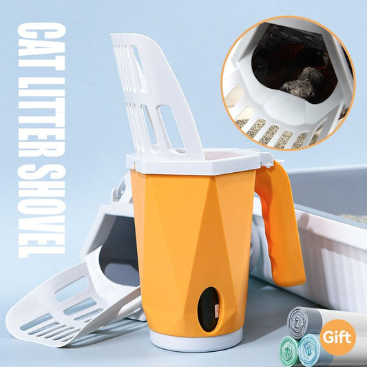 Cat Litter Shovel – Self - Cleaning Portable Scooper for Cats & Kittens - Firstpetcentral
