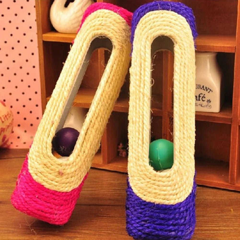 Cat Toy Pet Cat Kitten Kitty Toy Rolling Sisal Scratching Post with Trapped Ball Training Toys for Cat Pet Products Cat Toys - Firstpetcentral