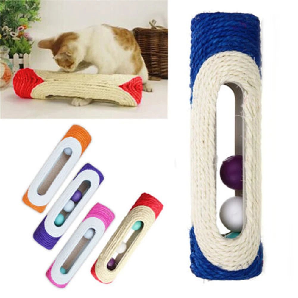 Cat Toy Pet Cat Kitten Kitty Toy Rolling Sisal Scratching Post with Trapped Ball Training Toys for Cat Pet Products Cat Toys - Firstpetcentral