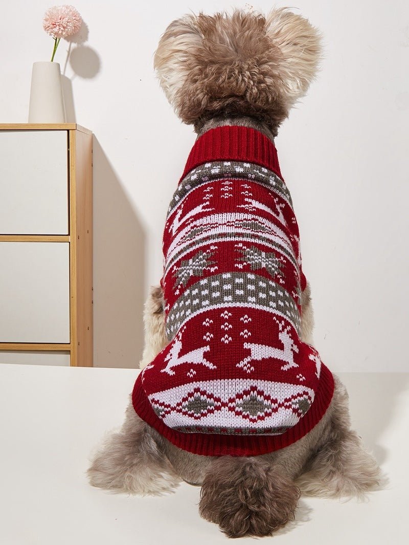 Christmas Deer Pet Knitted Sweater - Firstpetcentral