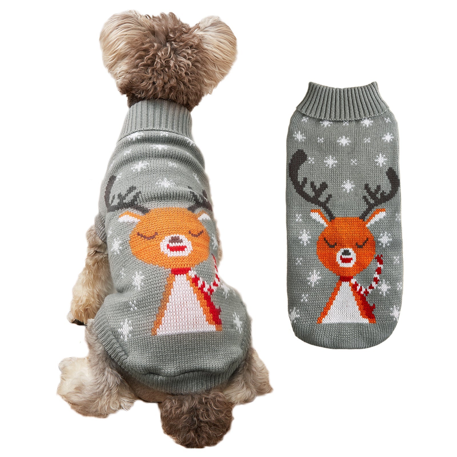 Christmas Deer Pet Knitted Sweater - Firstpetcentral
