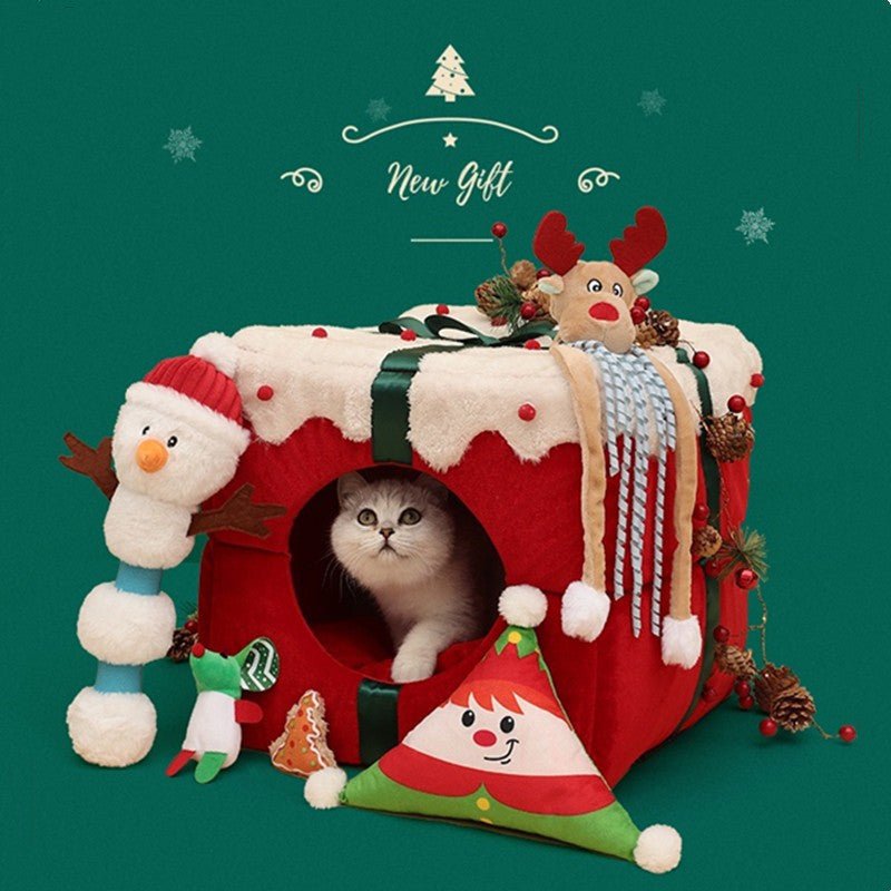 Christmas Igloo Cat House Pet Mats Are Sized Kennels - Firstpetcentral