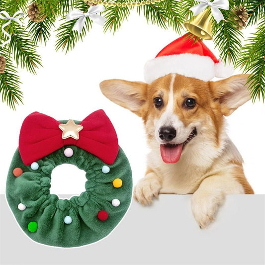 Christmas Pet Bow - knot Collar Friendly To Skin Xmas Pet Scarf WashableParty Pet Dog Neck Strap Scarf Photo Prop Pet Supplies - Firstpetcentral