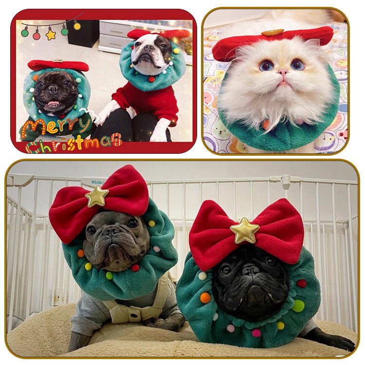 Christmas Pet Bow - knot Collar Friendly To Skin Xmas Pet Scarf WashableParty Pet Dog Neck Strap Scarf Photo Prop Pet Supplies - Firstpetcentral