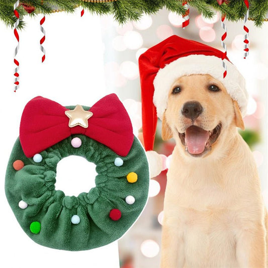 Christmas Pet Bow - knot Collar Friendly To Skin Xmas Pet Scarf WashableParty Pet Dog Neck Strap Scarf Photo Prop Pet Supplies - Firstpetcentral