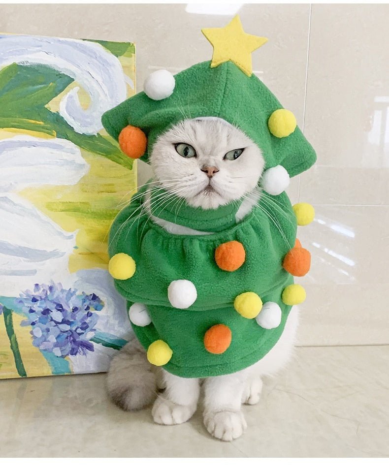 Christmas Pet Costume Funny Christmas Tree Clothes Dogs And Cats - Firstpetcentral