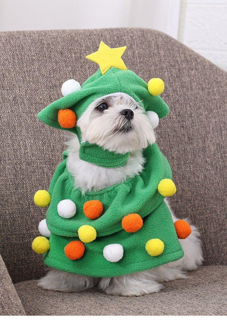 Christmas Pet Costume Funny Christmas Tree Clothes Dogs And Cats - Firstpetcentral