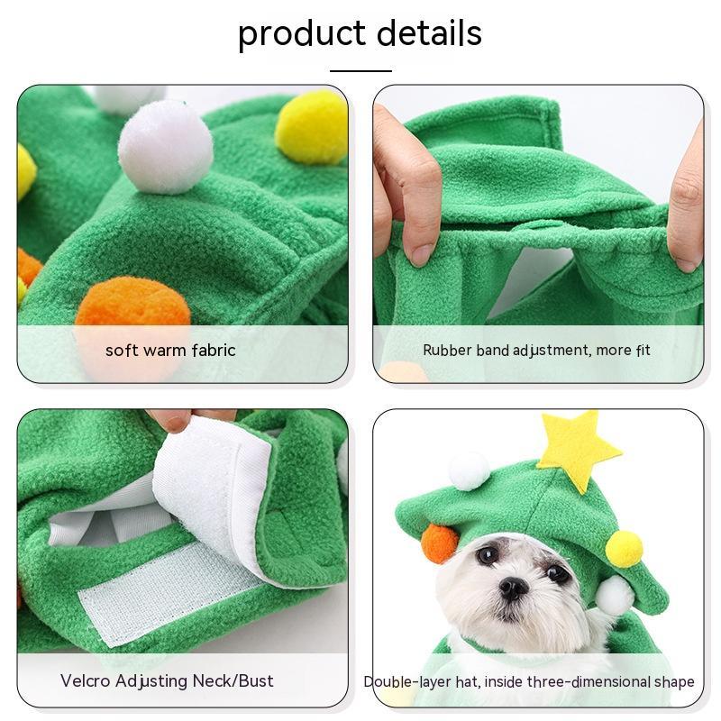 Christmas Pet Costume Funny Christmas Tree Clothes Dogs And Cats - Firstpetcentral