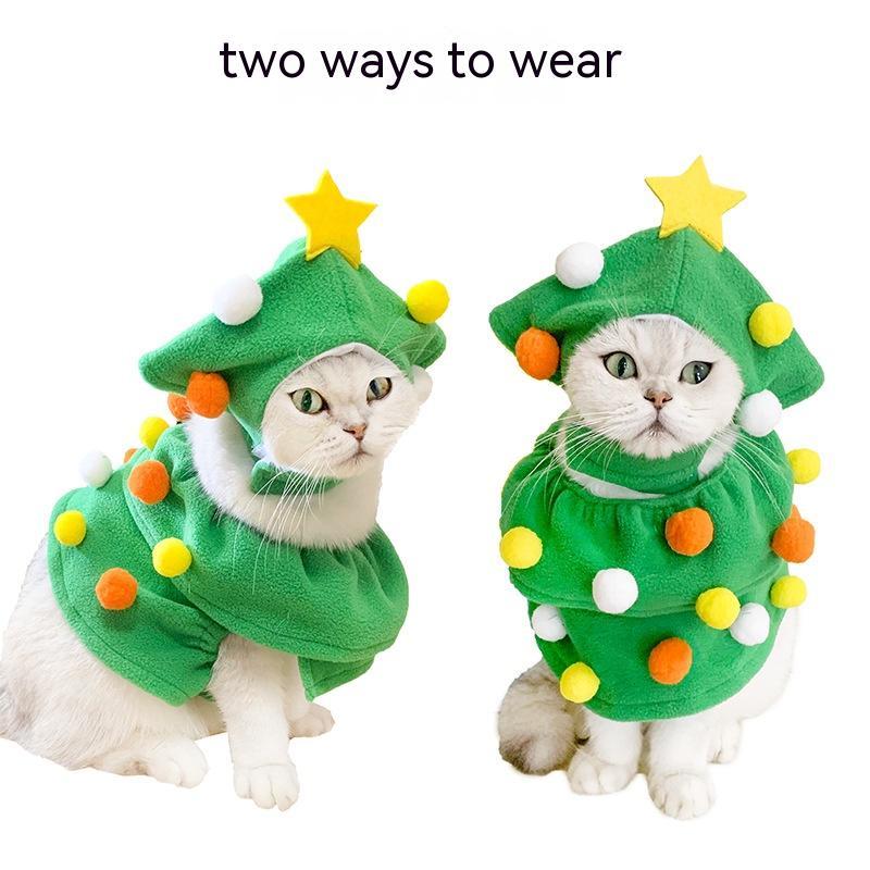 Christmas Pet Costume Funny Christmas Tree Clothes Dogs And Cats - Firstpetcentral