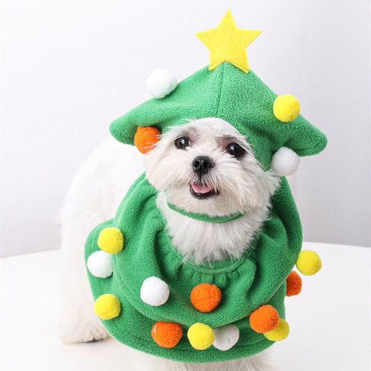Christmas Pet Costume Funny Christmas Tree Clothes Dogs And Cats - Firstpetcentral