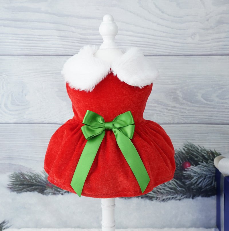Christmas Pet Dress Up Gold Velvet Fabric - Firstpetcentral
