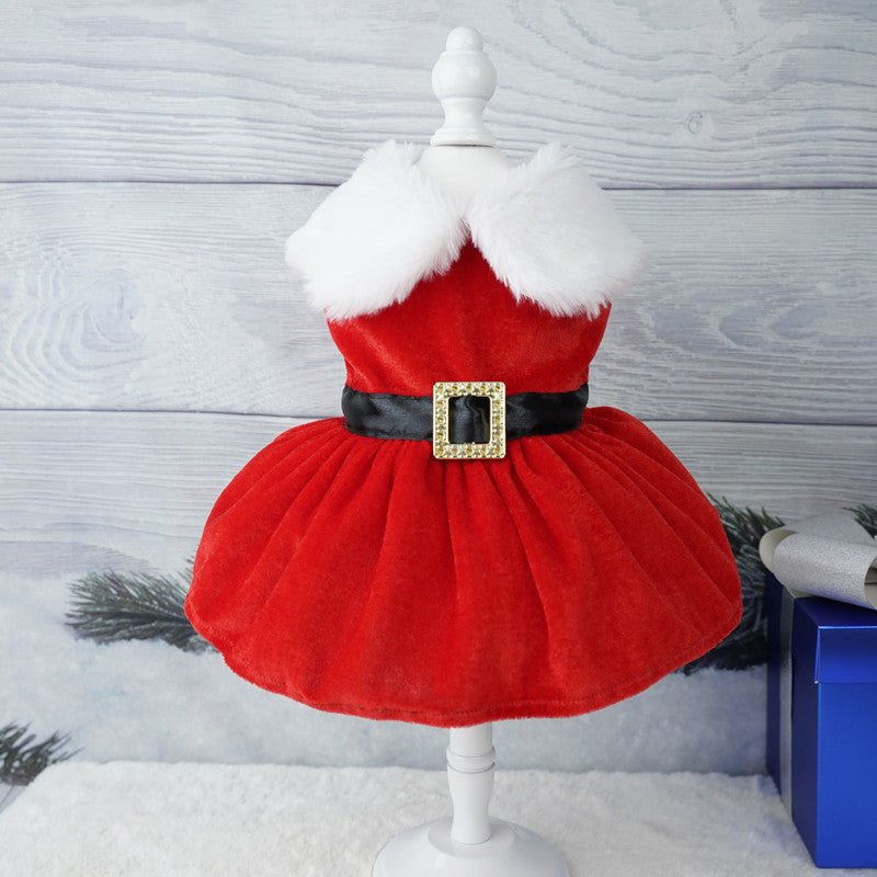 Christmas Pet Dress Up Gold Velvet Fabric - Firstpetcentral
