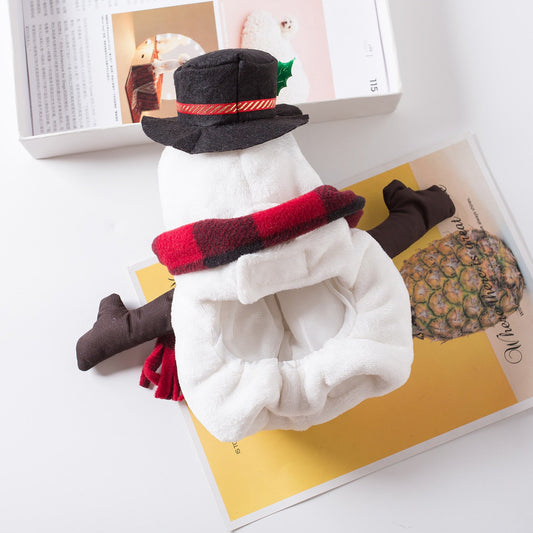 Christmas Pet Funny Clothes Snowman Pet Costume - Firstpetcentral