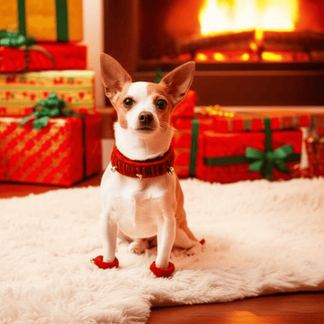 Christmas Pet Ring Bell Decorative Set Holiday Dressing Dog Neck Fringe with Foot Cover Bell Set; dog collar; cat collar - Firstpetcentral