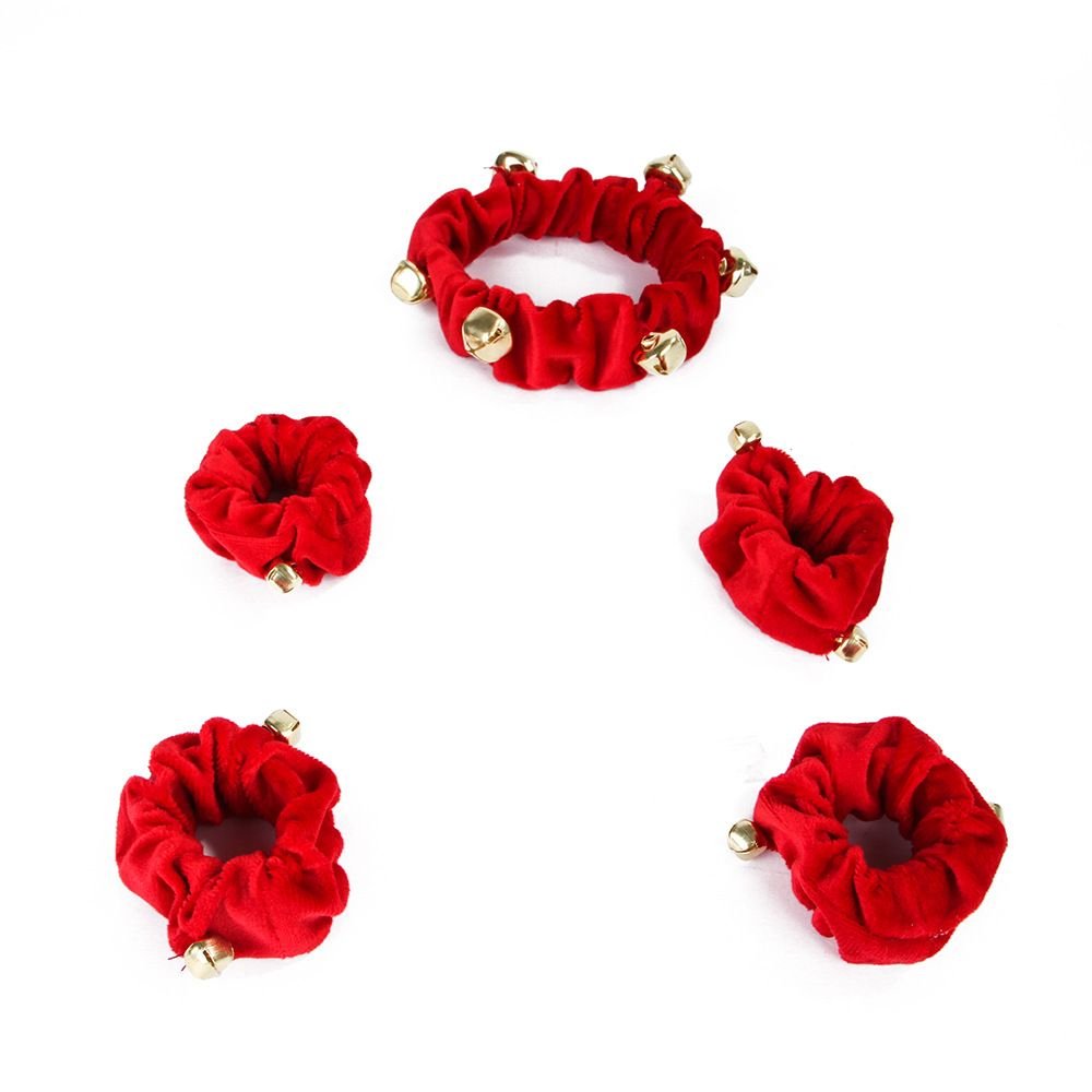 Christmas Pet Ring Bell Decorative Set Holiday Dressing Dog Neck Fringe with Foot Cover Bell Set; dog collar; cat collar - Firstpetcentral