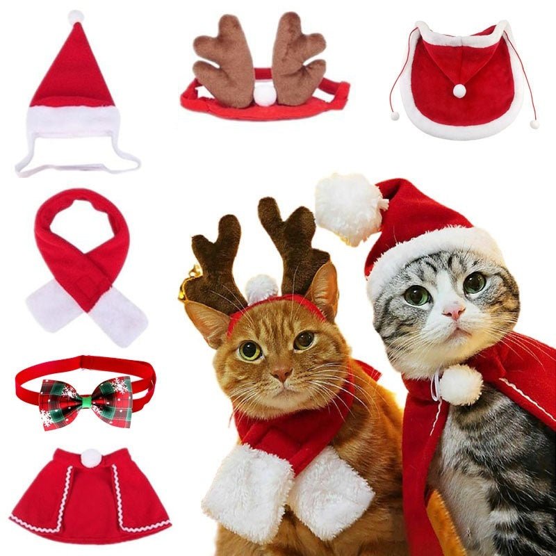 Christmas Pet Scarf Hat Cloak Pet Costume - Firstpetcentral