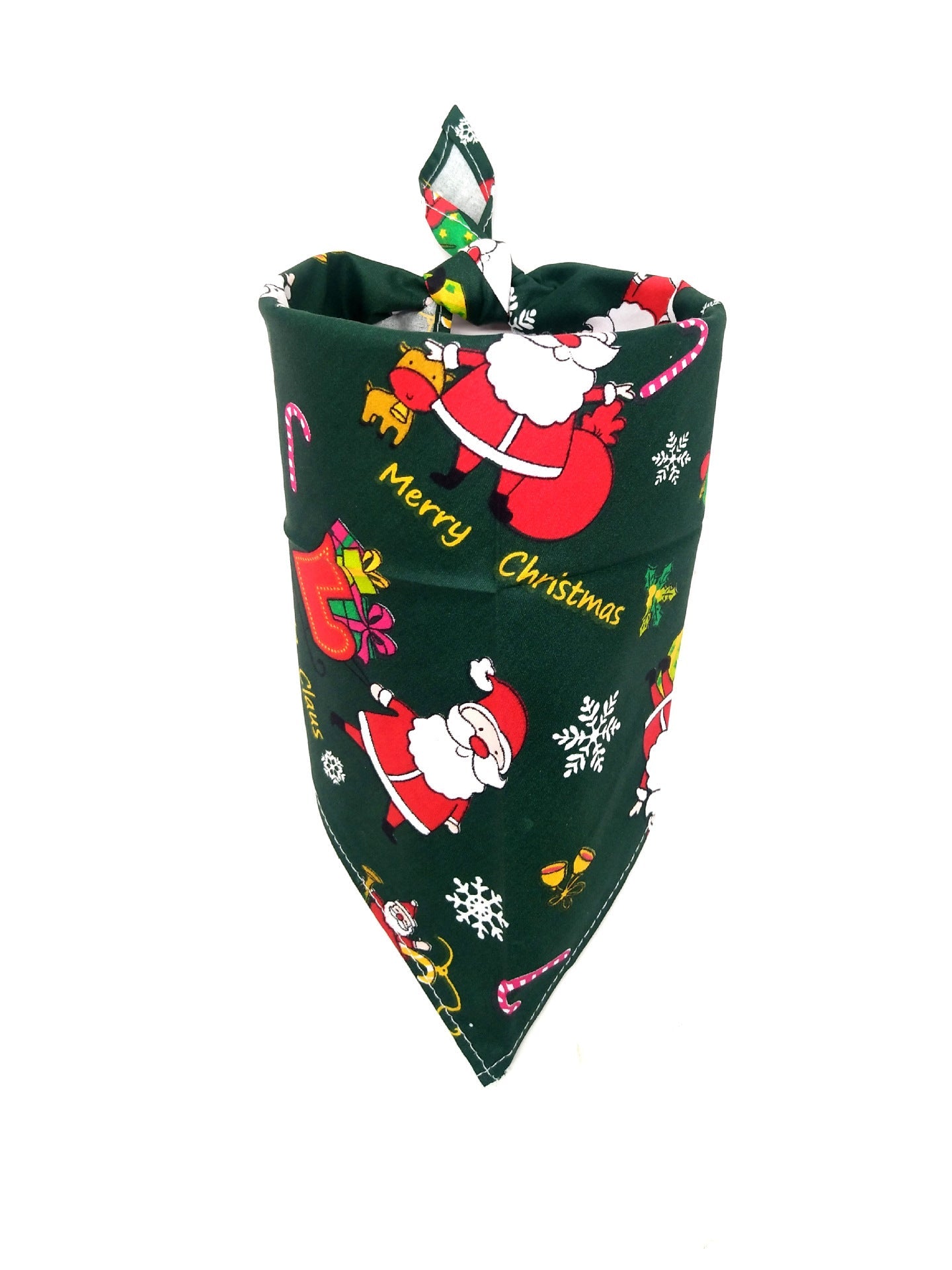 Christmas Pet Triangular Scarf Red And Green - Firstpetcentral