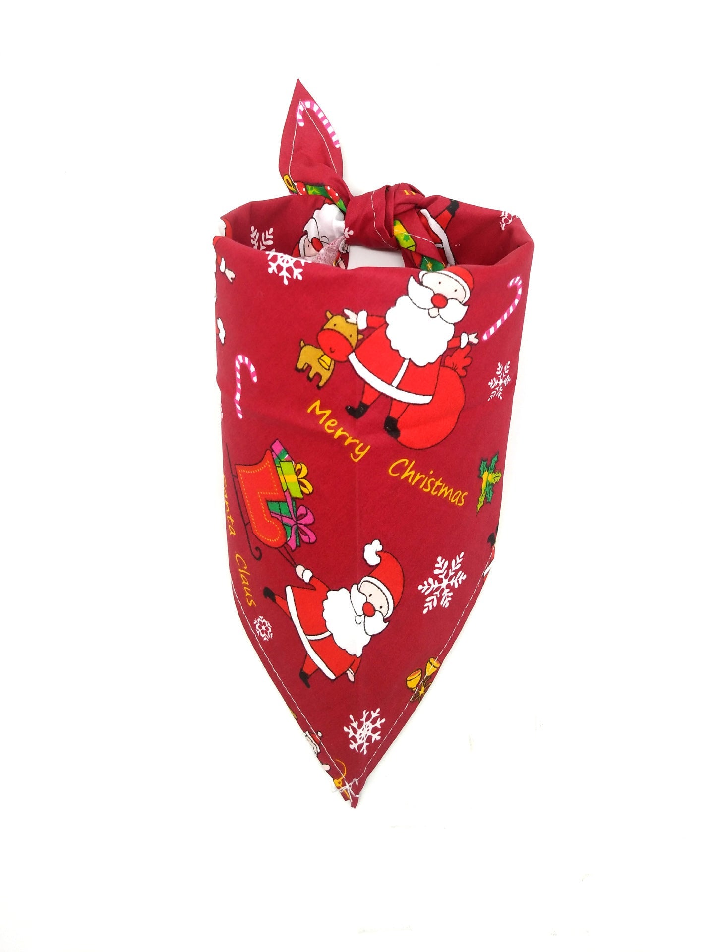 Christmas Pet Triangular Scarf Red And Green - Firstpetcentral