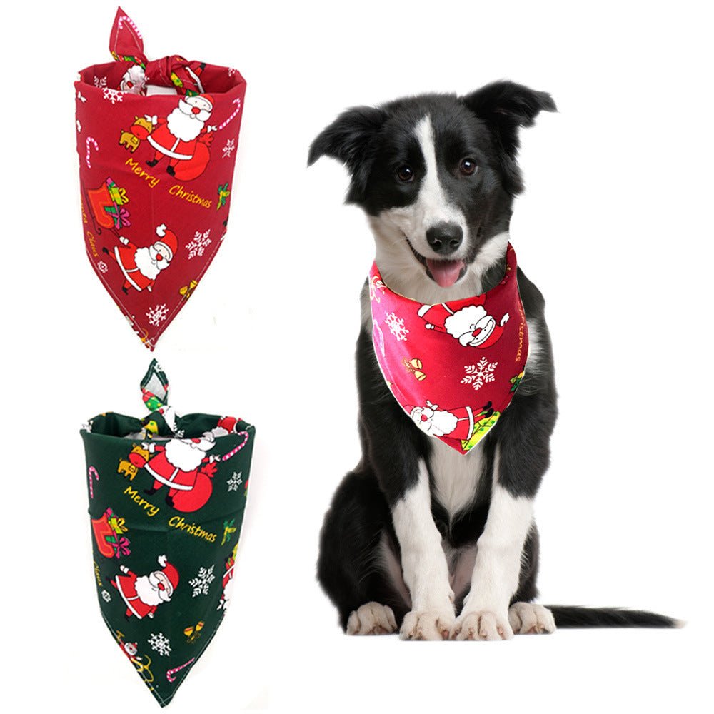 Christmas Pet Triangular Scarf Red And Green - Firstpetcentral