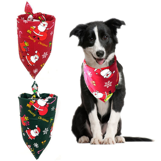Christmas Pet Triangular Scarf Red And Green - Firstpetcentral