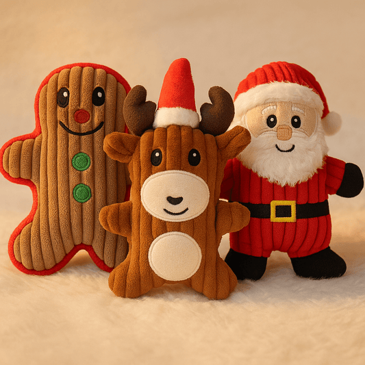 Christmas Santa Claus Pet Dog Toys Chew Squeaker Pet Plush Toys For Dogs Cute Biting Rope Sound Toys - Firstpetcentral