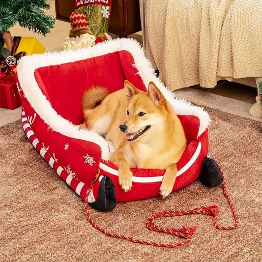 Christmas Sled Kennel Pet Bed - Firstpetcentral