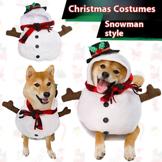 Christmas Snowman Halloween Day Clothes Funny Transformation Dog Clothes Cat Pet Clothing - Firstpetcentral