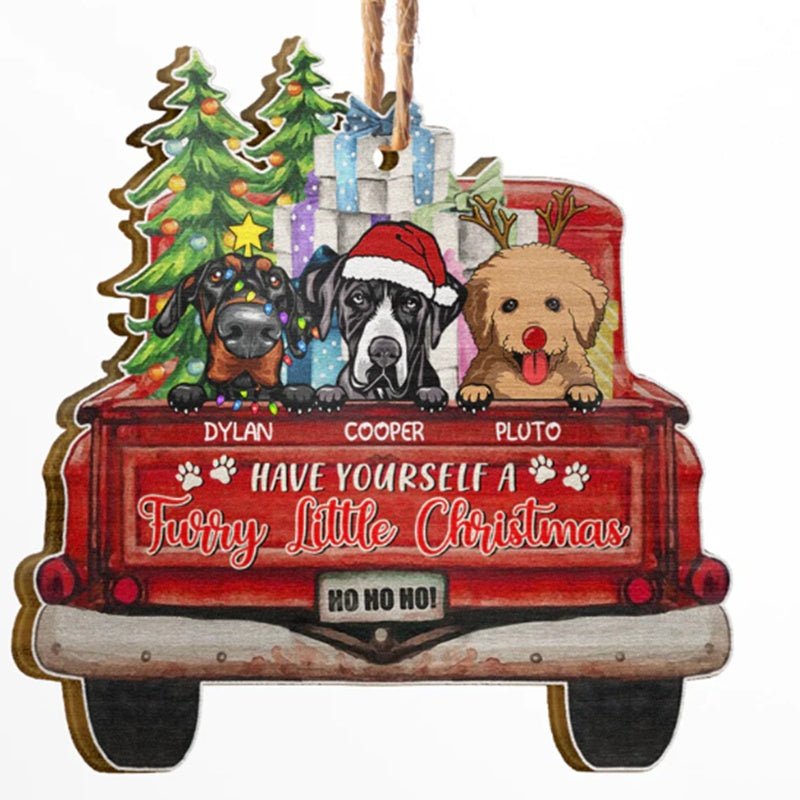 Colorful Wooden Pendant Pet Dog Paw DIY Christmas Tree Decoration - Firstpetcentral