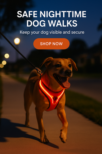 Practical Luminous Pet LED Harness Breathable Rechargeable Dog Traction Harness Waterproof Dog Vest Night