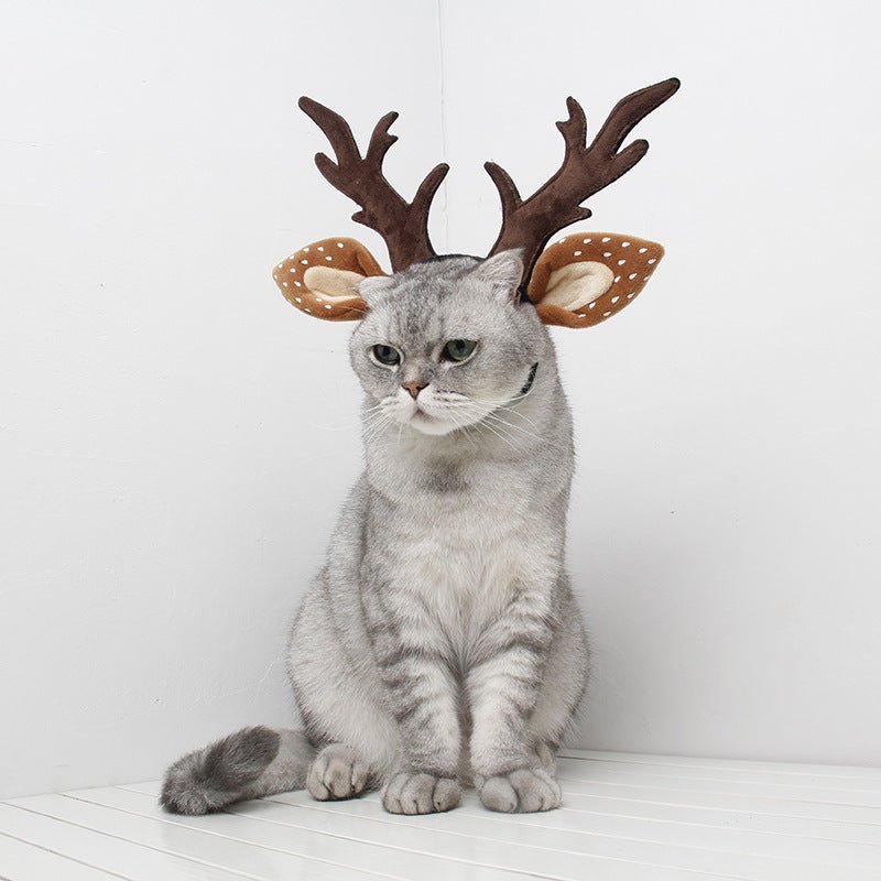 Cute Plush Pet Christmas Antler Headband - Firstpetcentral