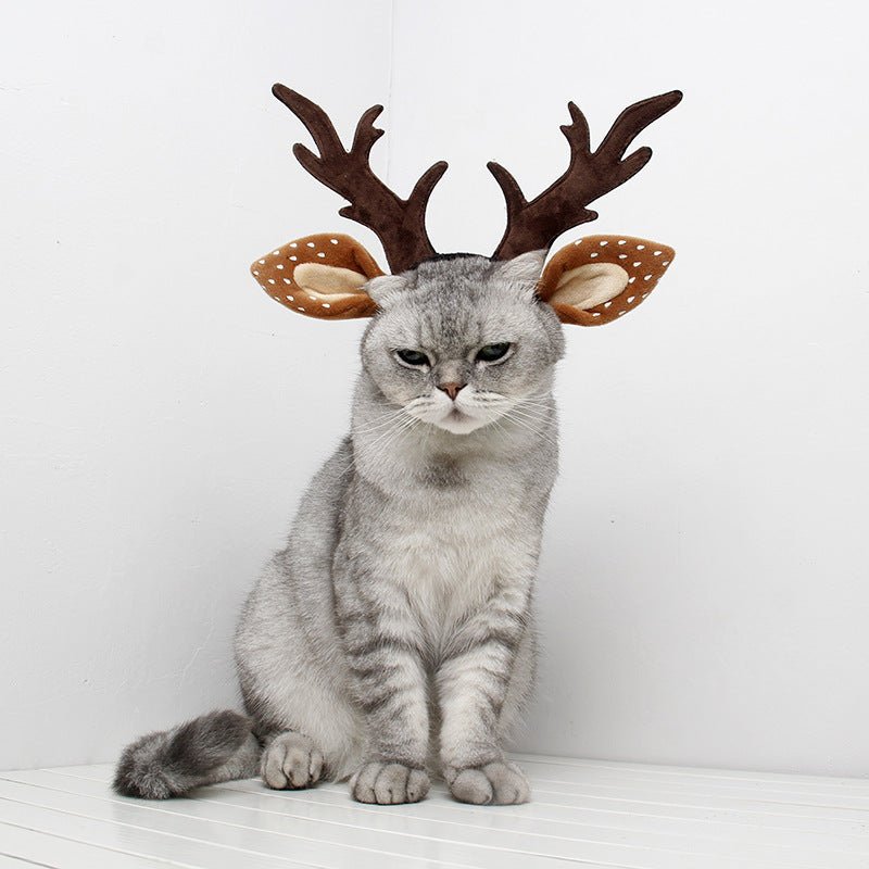 Cute Plush Pet Christmas Antler Headband - Firstpetcentral