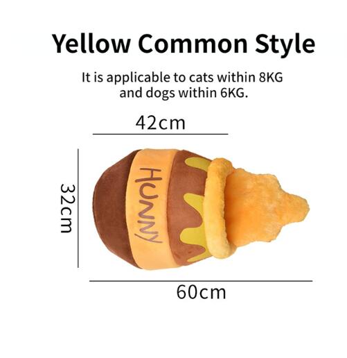 Disney Winnie The Pooh Pet Nest Cartoon Stuffed Cat Beds Dogs Sleepping Mats Winter Warm thicken Canned Honey Pets House Caves - Firstpetcentral