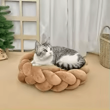 Dog and Cat Fried Dough Twist Universal Pet Bed Yarn filled - Firstpetcentral