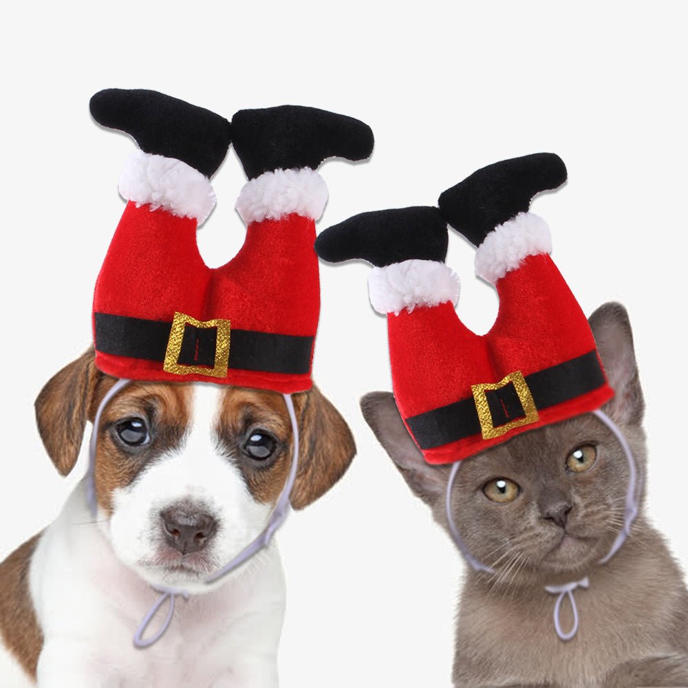 Dog Cat Christmas Costume Christmas Hat For Pet Outfit For Small Dogs Cute Fleece Hat Party Event Apparel Funny Clothes Accessory - Firstpetcentral