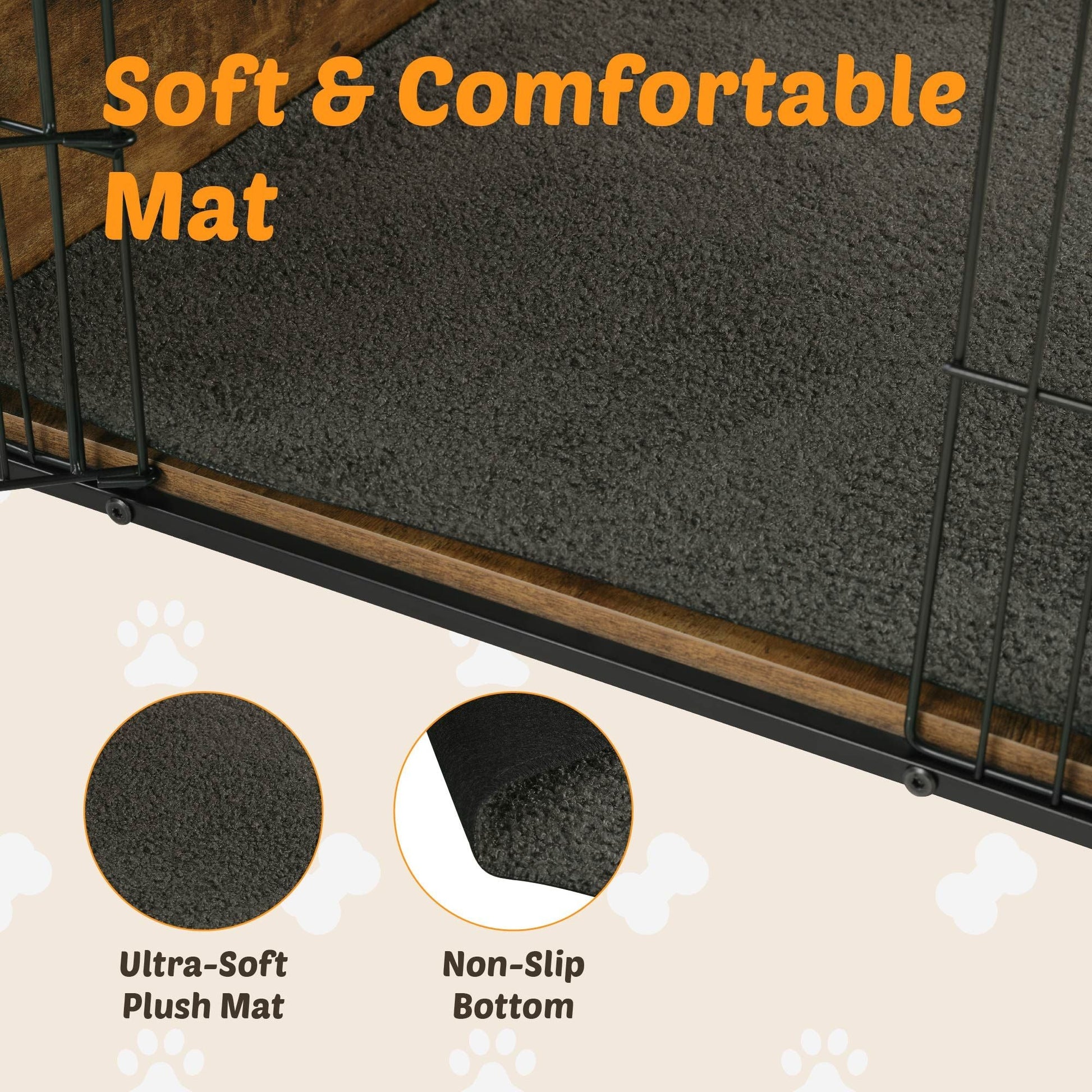 Dog Kennel Furniture, Wooden Dog Crate End Table, Heavy Duty Dog Crate, Decorative Pet Crate Dog Cage for Large Indoor Use (Rustic Brown) 27" L×20" W×23"H - Firstpetcentral