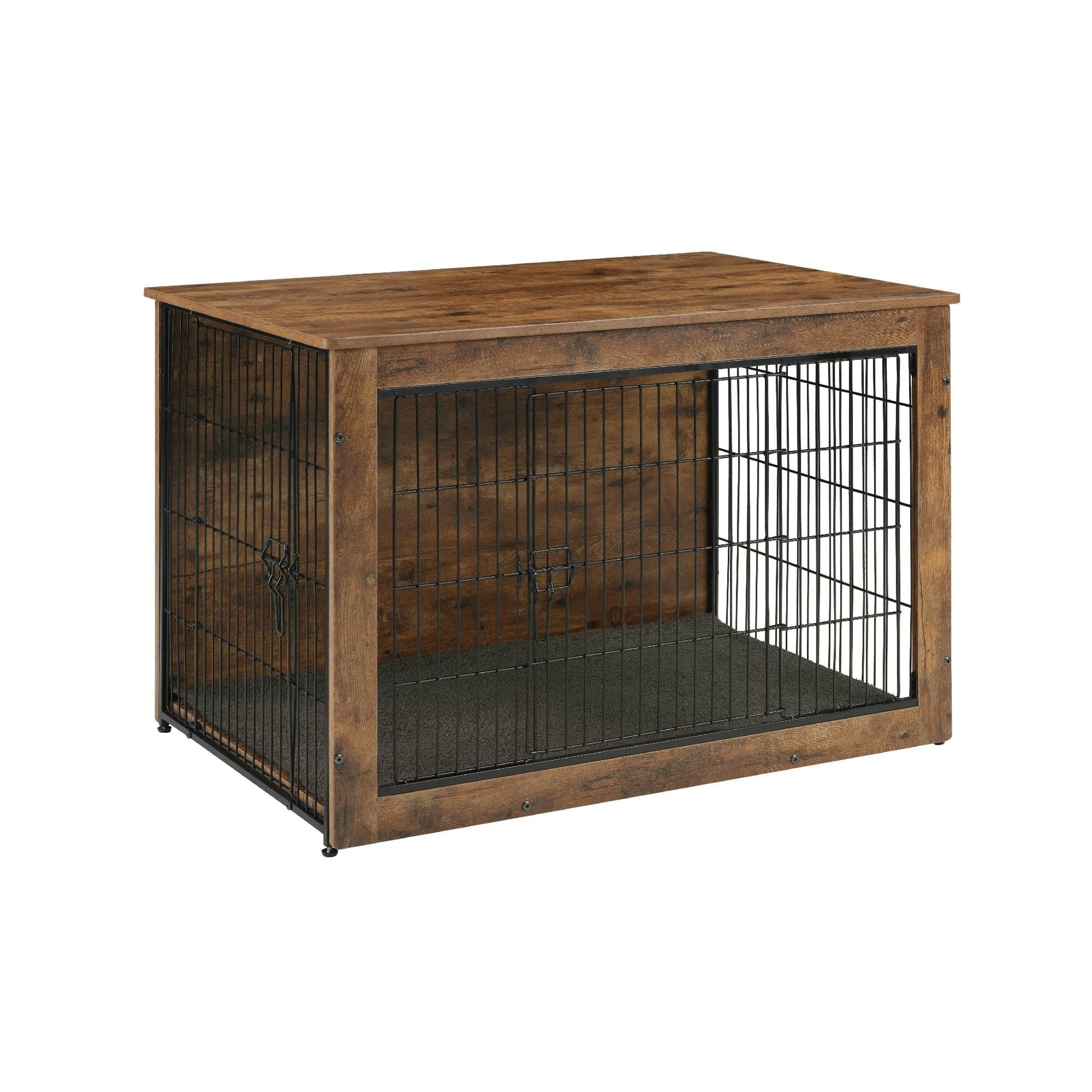 Dog Kennel Furniture, Wooden Dog Crate End Table, Heavy Duty Dog Crate, Decorative Pet Crate Dog Cage for Large Indoor Use (Rustic Brown) 27" L×20" W×23"H - Firstpetcentral