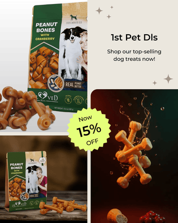 Dog Peanut Butter & Cranberry Bones – Rawhide - Free Chew Treats for Small & Large Dogs - Firstpetcentral