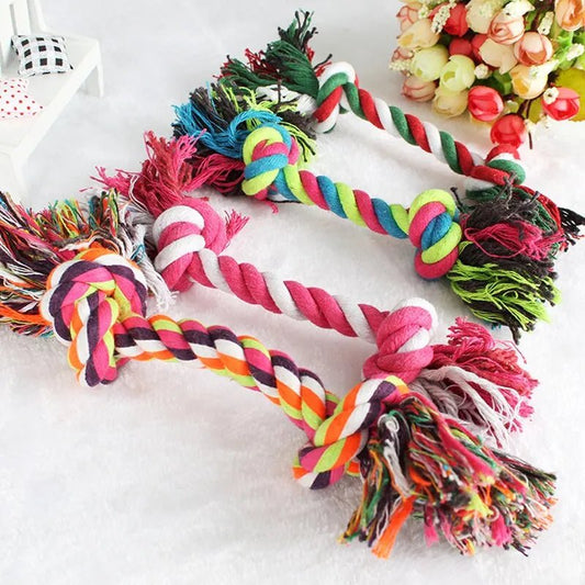 Dog Toy Pet Molar Bite - resistant Cotton Rope Knot for Small Dog Puppy Relieving Stuffy Cleaning Teeth Pet Chew Toys - Firstpetcentral