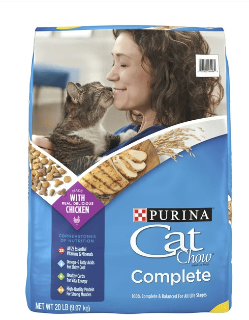 Purina Cat Chow Complete Dry Cat Food, 20 lb Bag.