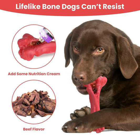 Dog Chew Toy Dog Teething Toy Dog Chew Bone with Beef Flavor Suitable for Aggressive Chewers Small Medium Large Dogs.