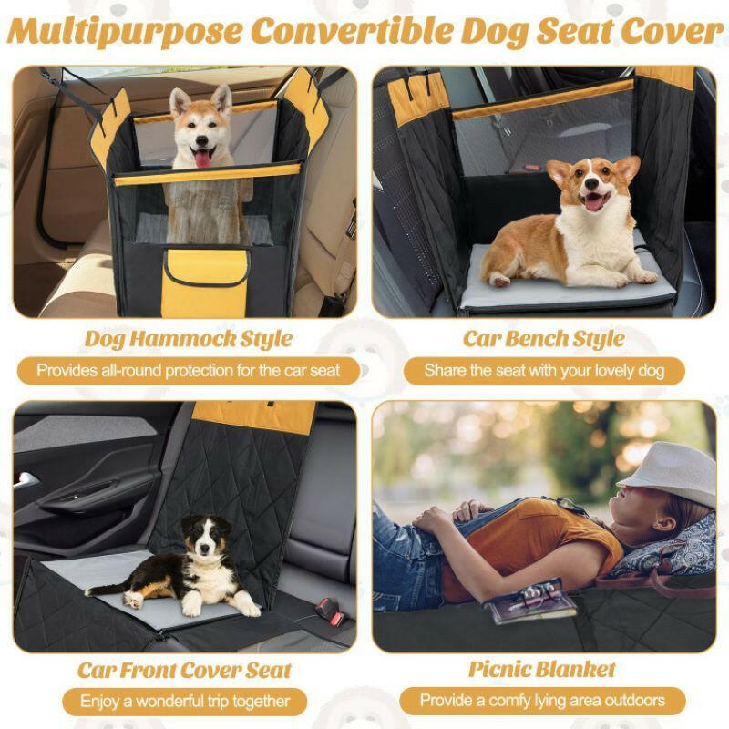 Waterproof Pet Seat Protector – Dog Car Seat Cover for Back Seat Travel.