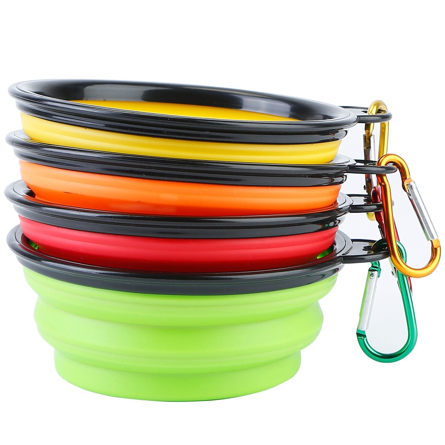 4Pcs Silicone Collapsible Dog Bowls BPA Free Travel Dog Bowl Foldable Cat Dog Food Water Bowl.