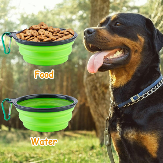 4Pcs Silicone Collapsible Dog Bowls BPA Free Travel Dog Bowl Foldable Cat Dog Food Water Bowl.
