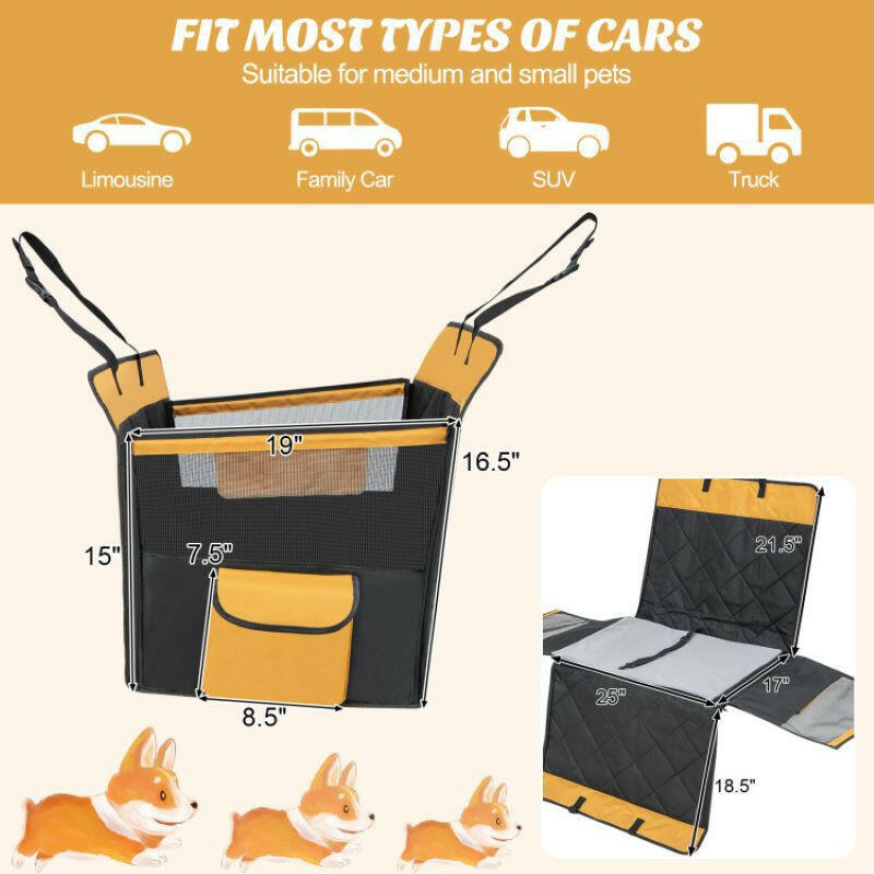 Waterproof Pet Seat Protector – Dog Car Seat Cover for Back Seat Travel.