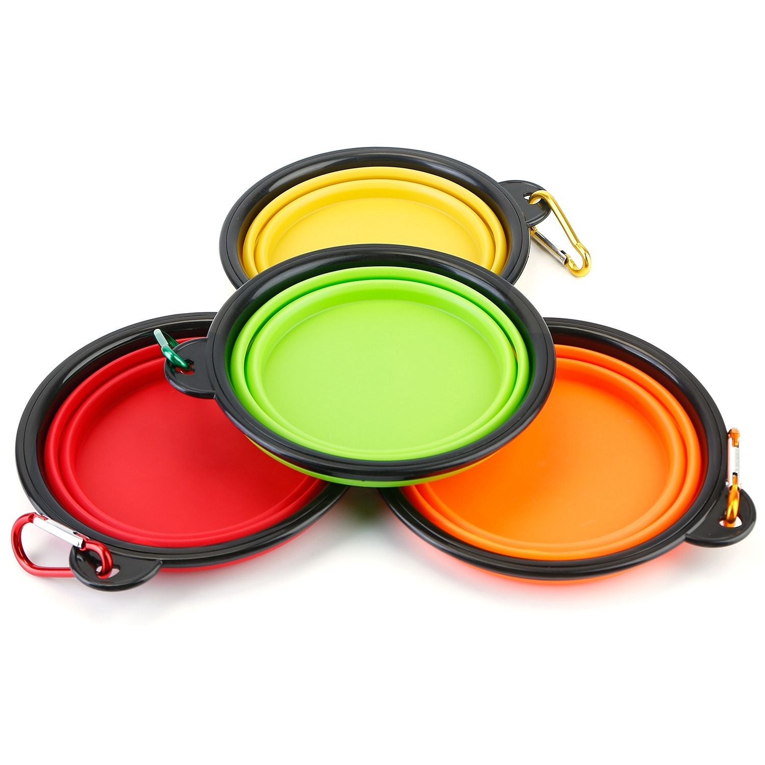 4Pcs Silicone Collapsible Dog Bowls BPA Free Travel Dog Bowl Foldable Cat Dog Food Water Bowl.